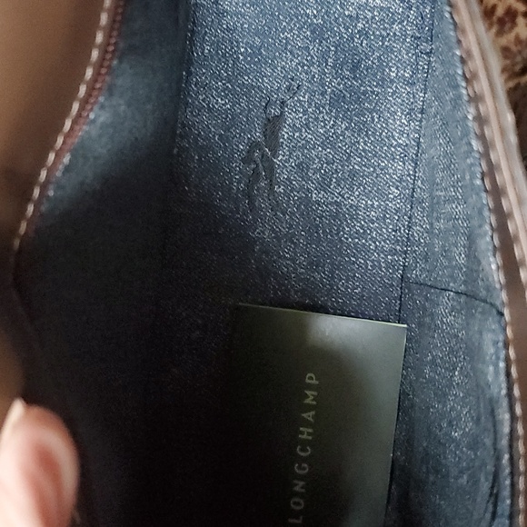 Longchamp Roseau Brown Croc Embossed Leather Bag - Picture 6 of 13